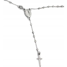 Srebrny naszyjnik damski 925 różaniec z krzyżykiem 6,18g