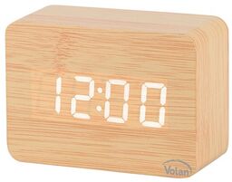 Zegar budzik drewniany led elektroniczny cyfrowy stojący -