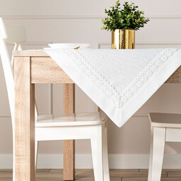 Markizeta Obrus serweta z gipiurą 85x85 001 biała