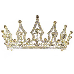 KORONA diadem KRYSZTAŁY tiara ŚLUBNA złota ŚLUB