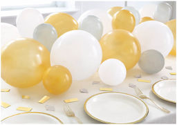 Zestaw balonów do girlandy balonowej biało-złoty - szt.