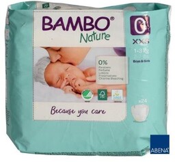 Bambo Nature Pieluszki Rozmiar 0 (1-3Kg), 24 Szt.