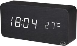 Zegar budzik drewniany elektroniczny cyfrowy led stojący -