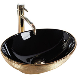 Rea Umywalka nablatowa Rea Sofia Black Gold Brush
