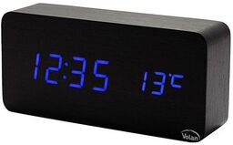 Zegar budzik drewniany elektroniczny cyfrowy led stojący -