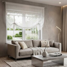 Eurofirany Firana panel 140x120 Buena biała z gipiurą