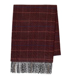 Wąski szal męski z frędzlami bordowy