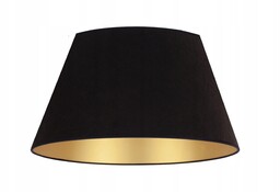 Abażur Klosz 22x45X31 Welur Czarny Złoty