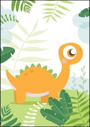 Dino pomarańczowy - plakat Wymiar do wyboru: 70x100
