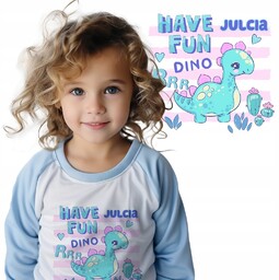 Piżama Dziecięca Niebieska HAVE FUN DINO Twoje Imię