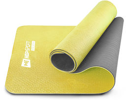 Mata fitness TPE 0,6cm żółto/szara
