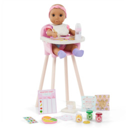 Lalka Bobas Emilia z Krzesełkiem do Karmienia