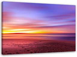 Obraz na płótnie, Zachód słońca niebo fioletowy 60x40