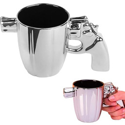 Avilia Kubek do kawy lub herbaty srebrny ceramiczny