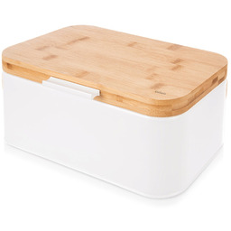 Chlebak metalowy biały WHITELINE 30x19,5x14,5 cm