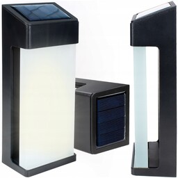Lampa Led Solarna Czarna Biała Elewacyjna Zewnętrzna Ściena