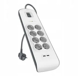 Belkin BSV804CA2M 8 gniazd 2x USB-A 2m Biały