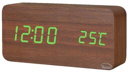 Zegar budzik drewniany elektroniczny cyfrowy led stojący -