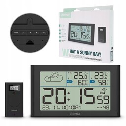 Stacja pogody Hama Sylt termometr higrometr budzik