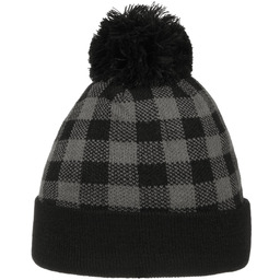 Czapka Beanie z Pomponem Checked, szary, One Size