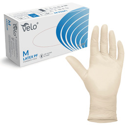 VELO LATEX PF M Rękawice lateksowe bezpudrowe diagnostyczne,