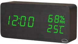 Zegar budzik elektroniczny led drewniany stojący - data