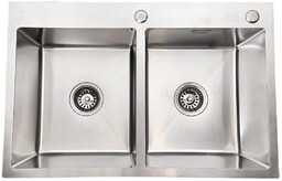 Zlewozmywak stalowy dwukomorowy STEEL 7549 inox