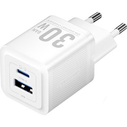 Vention 1x USB-A 1x USB-C GaN 30W biała