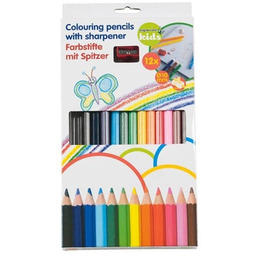 Kredki ołówkowe 12szt. z temperówką