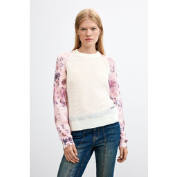 Desigual sweter z nadrukowanymi rękawami