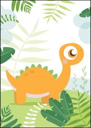 Dino pomarańczowy - plakat Wymiar do wyboru: 61x91,5