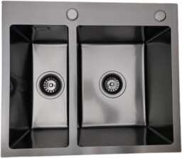 Zlewozmywak stalowy dwukomorowy STEEL 5648 CZARNY