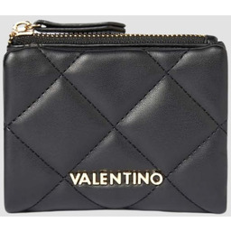 VALENTINO Czarny pikowany mały portfel Ocarina