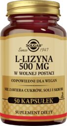 Solgar L-Lizyna w wolnej postaci, 50 kapsułek