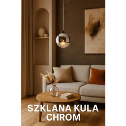 Lampa designerska szklana kula SILVER BALL 25 chrom