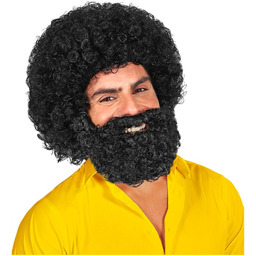 Czarna peruka Jerome z brodą