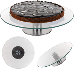 Patera obrotowa do tortów Tropea 28 cm szklana