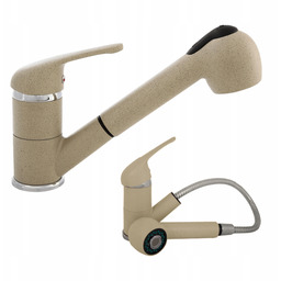 Daga Bateria zlewozmywakowa stojąca z wyciąganą wylewką Beż