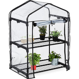 Relaxdays Szklarnia balkonowa, 2 poziomy, wys. x szer.