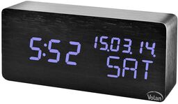 Zegar budzik drewniany led elektroniczny cyfrowy stojący -