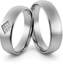 Obrączki ślubne palladowe 5 mm z brylantami -