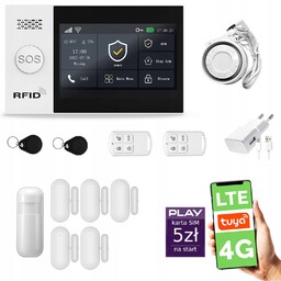 Alarm bezprzewodowy WiFi Gsm , Tuya , zestaw