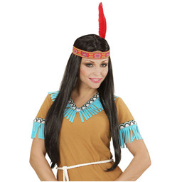Peruka Indianina z opaską i piórem
