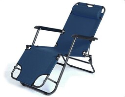 Domarex Leżak Fotel ogrodowy 153x60x80 ISWING COMFORT granatowy