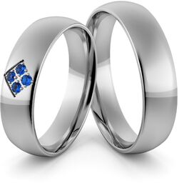 Obrączki ślubne palladowe 5 mm z szafirami -