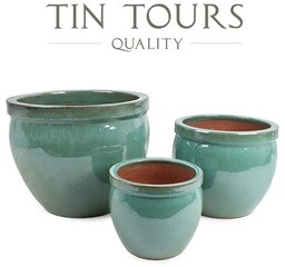 KOMPLET 3 DONICZEK CERAMICZNYCH