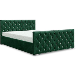 Edinos Ciemnozielone welurowe łóżko pikowane 5 rozmiarów K2-K96