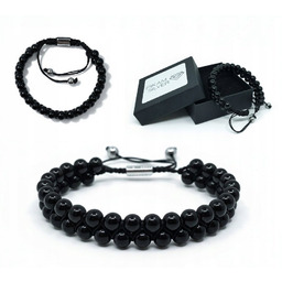 Bransoletka Shamballa Turmalin 6,5mm Z Kamieni Naturalnych Męska