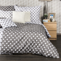 4Home Pościel bawełniana Szara kropka, 140 x 200