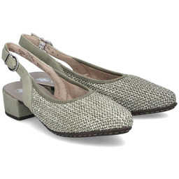 Czółenka damskie z odkrytą piętą Rieker 47060-52 GREEN